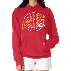 Kansas City Chiefs G-III 4Her by Carl Banks Women's Pinstripe Circle Fleece Pullover Hoodie - Red cheap