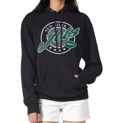 New York Jets G-III 4Her by Carl Banks Women's Pinstripe Circle Fleece Pullover Hoodie - Black online