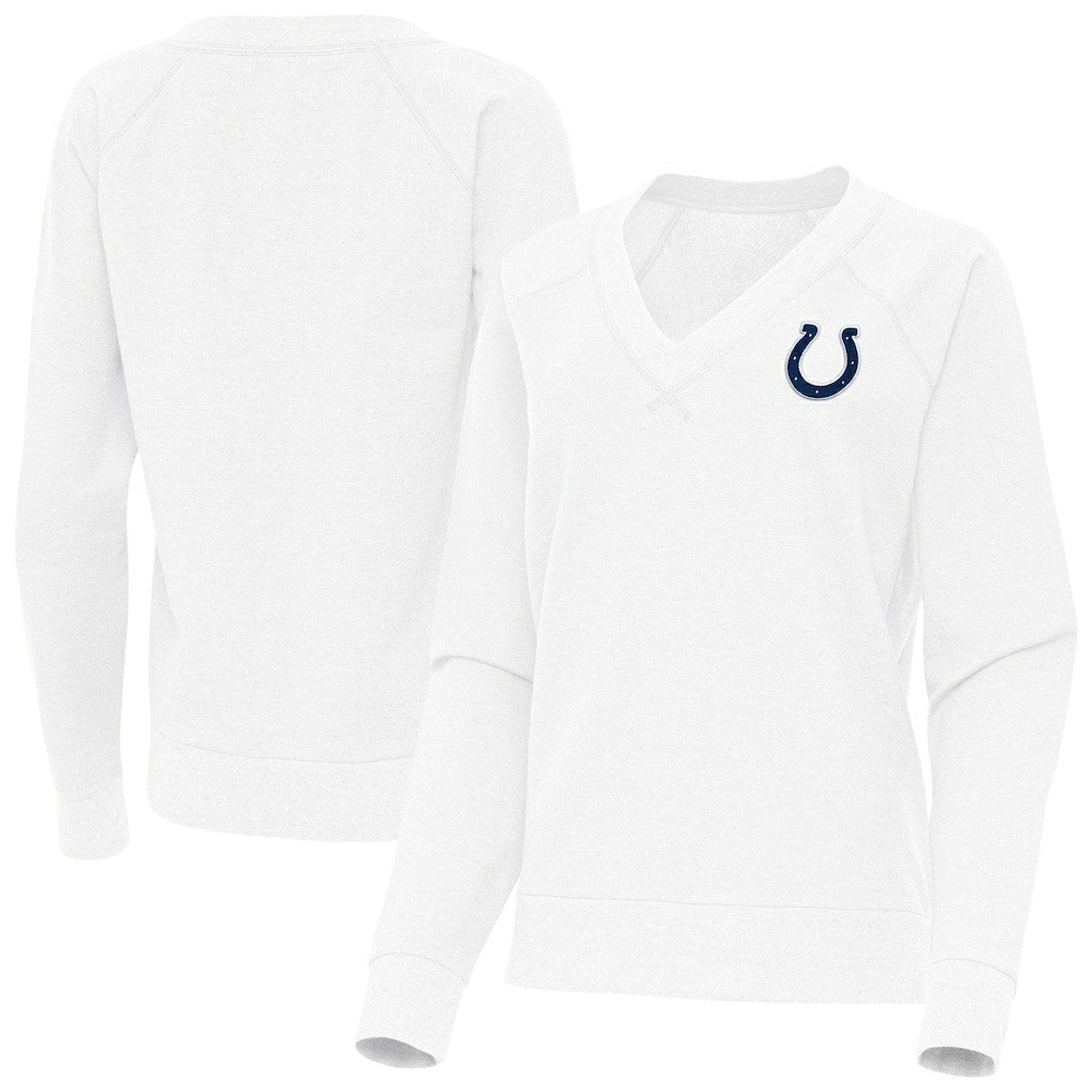 Indianapolis Colts Antigua Women's Varsity Tri-Blend V-Neck Long Sleeve T-Shirt - White for sale