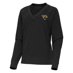 Jacksonville Jaguars Antigua Women's Varsity Tri-Blend V-Neck Long Sleeve T-Shirt - Heather Black on sale