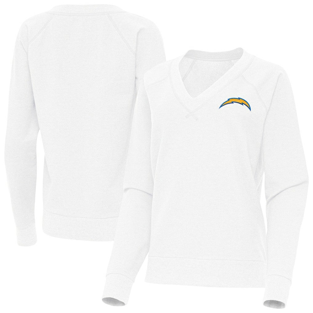 Los Angeles Chargers Antigua Women's Varsity Tri-Blend V-Neck Long Sleeve T-Shirt - White online