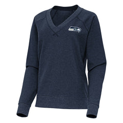 Seattle Seahawks Antigua Women's Varsity Tri-Blend V-Neck Long Sleeve T-Shirt - Heather College Navy online