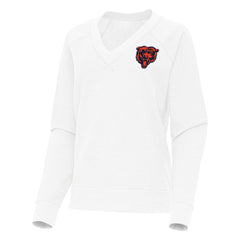 Chicago Bears Antigua Women's Varsity Tri-Blend V-Neck Long Sleeve T-Shirt - White cheap