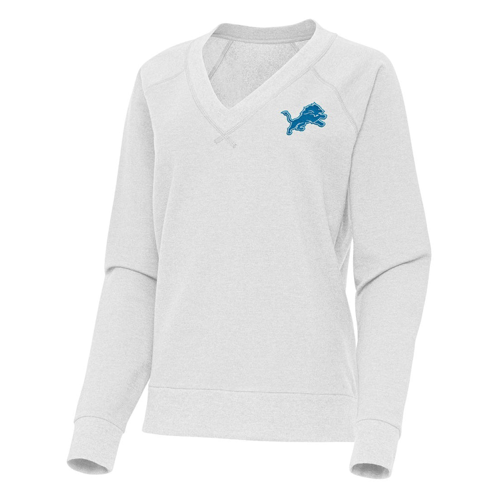 Detroit Lions Antigua Women's Varsity Tri-Blend V-Neck Long Sleeve T-Shirt - Heather Gray for sale
