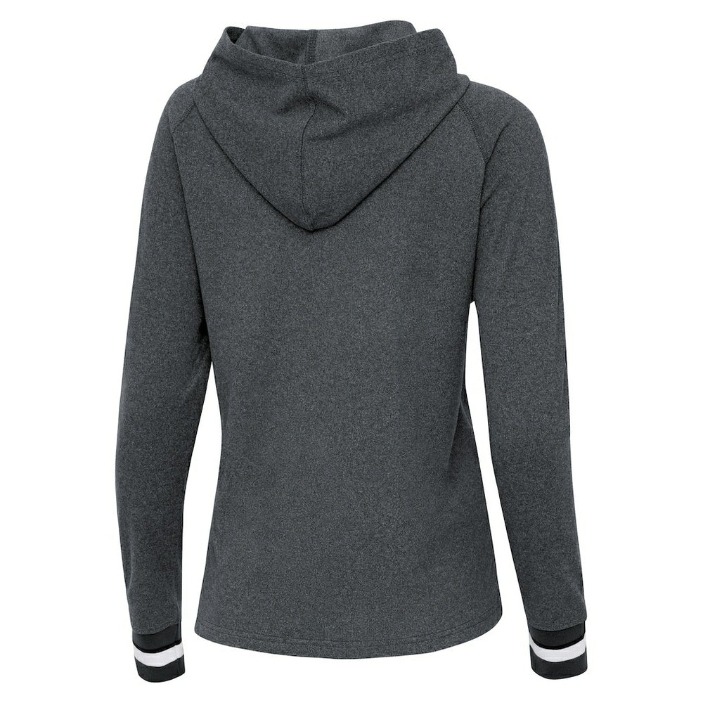 Cleveland Browns Antigua Women's Trek Raglan Pullover Hoodie - Heather Charcoal outlet