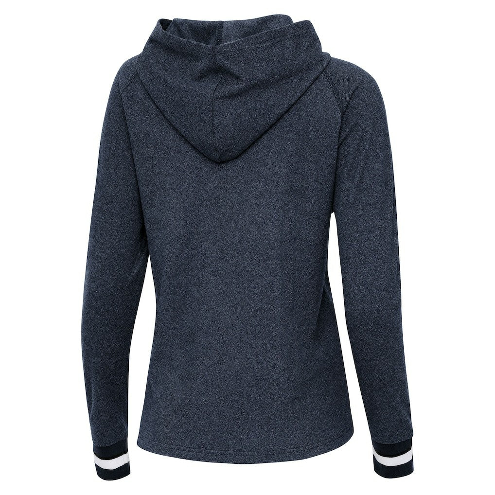 Chicago Bears Antigua Women's Trek Raglan Pullover Hoodie - Heather Navy sale