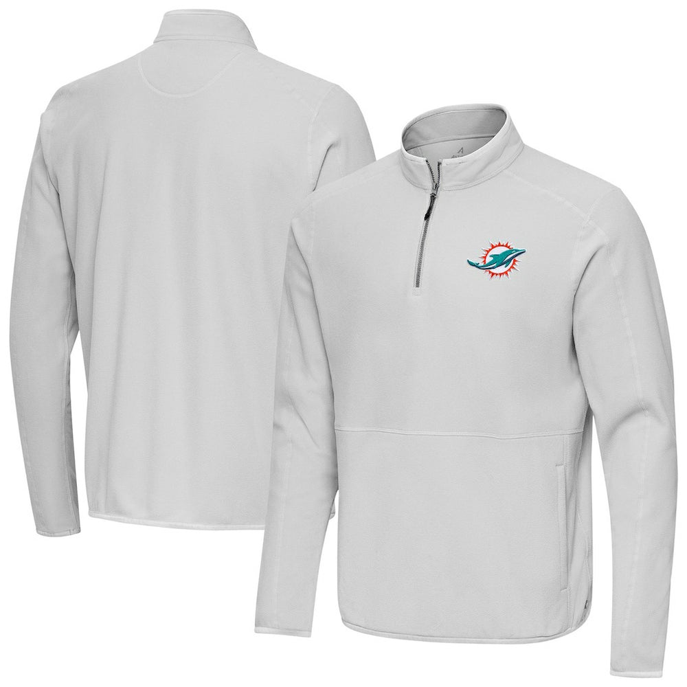 Miami Dolphins Antigua Step Up Quarter-Zip Pullover - Gray cheap