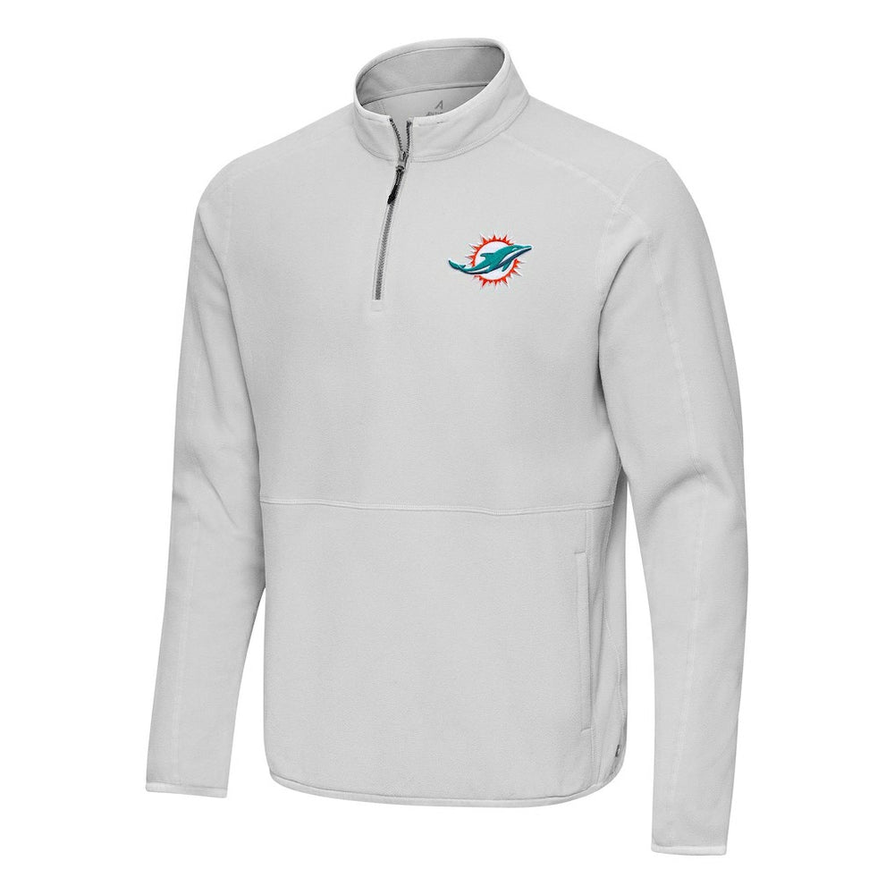 Miami Dolphins Antigua Step Up Quarter-Zip Pullover - Gray cheap