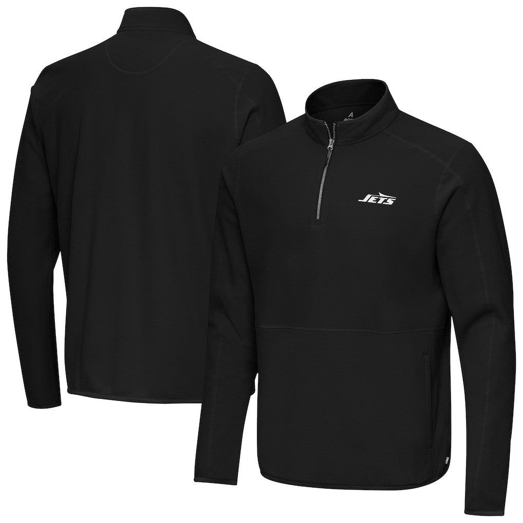 New York Jets Antigua Step Up Quarter-Zip Pullover - Black discount
