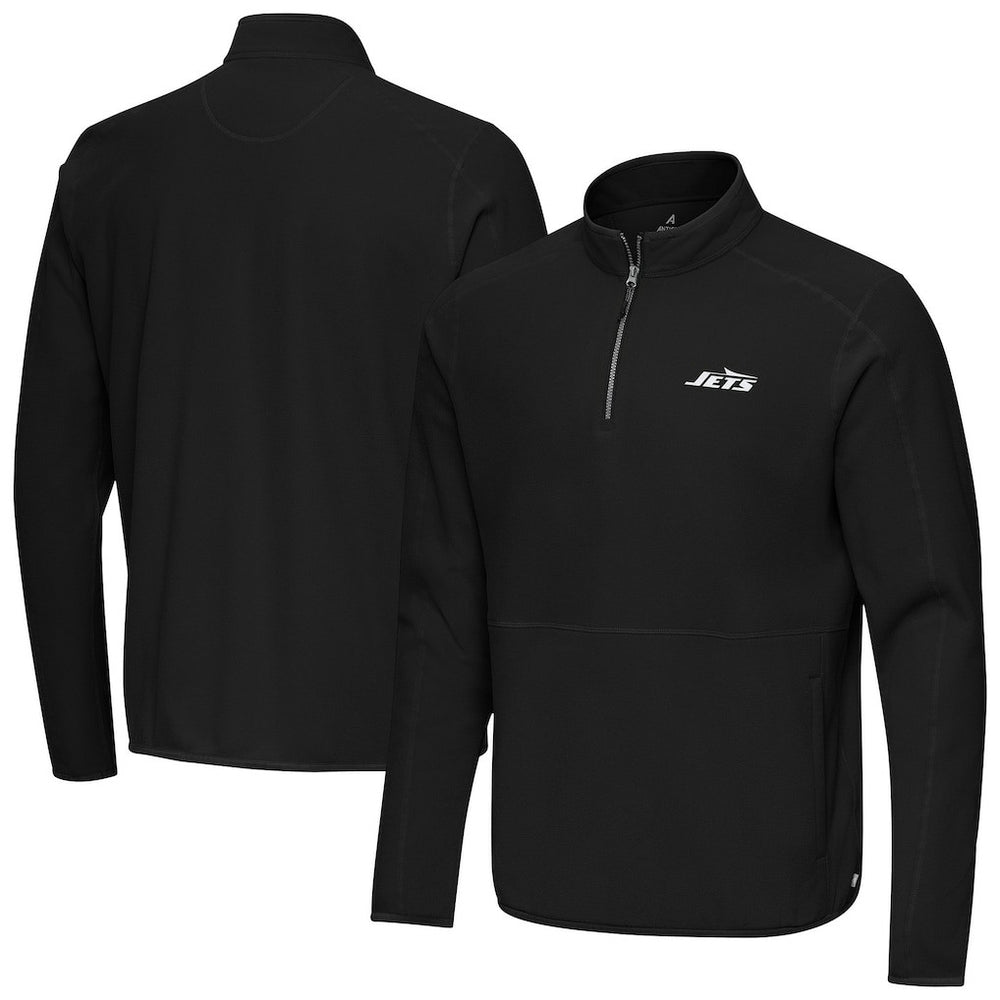 New York Jets Antigua Step Up Quarter-Zip Pullover - Black discount