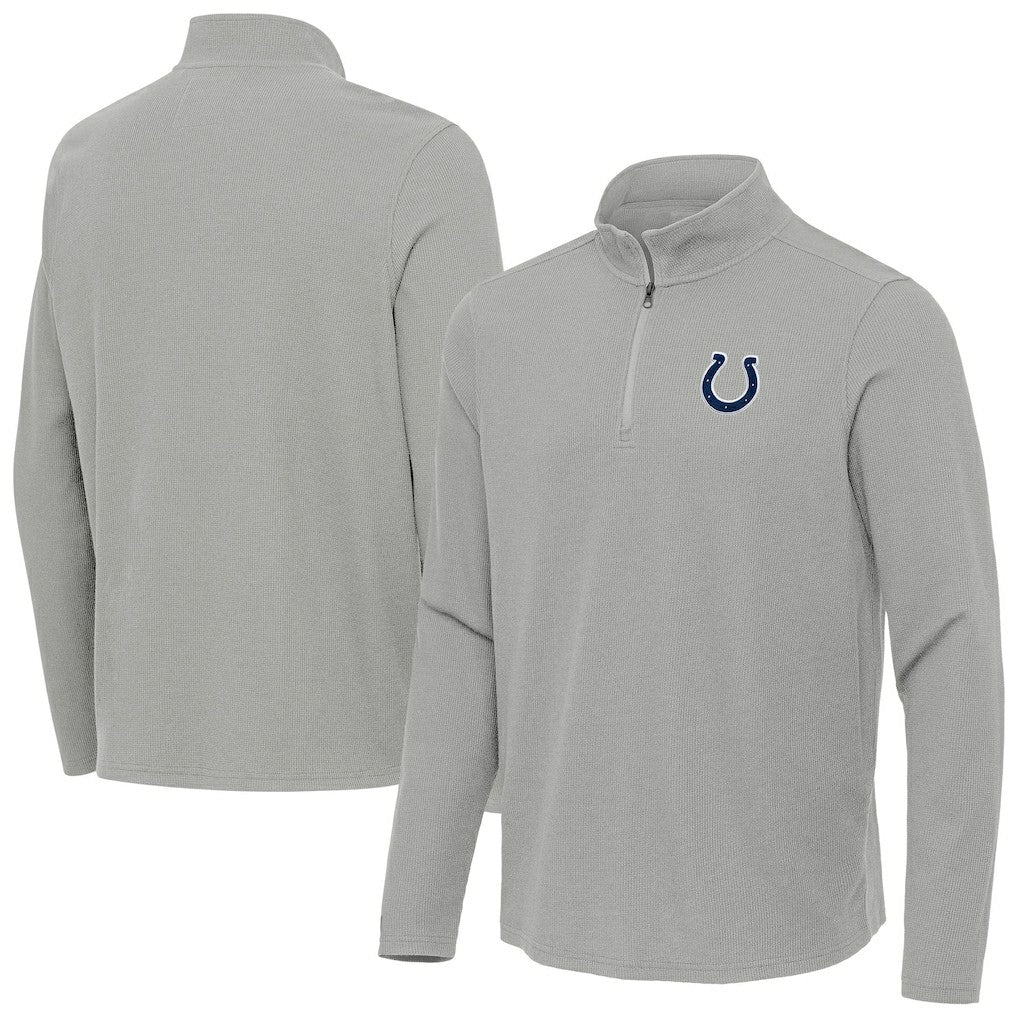 Indianapolis Colts Antigua Sync Tri-Blend Quarter-Zip Pullover - Heather Gray cheap
