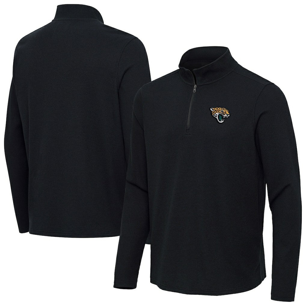 Jacksonville Jaguars Antigua Sync Tri-Blend Quarter-Zip Pullover - Heather Black cheap
