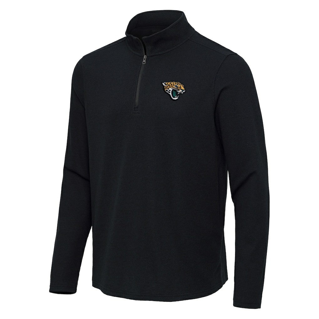 Jacksonville Jaguars Antigua Sync Tri-Blend Quarter-Zip Pullover - Heather Black cheap