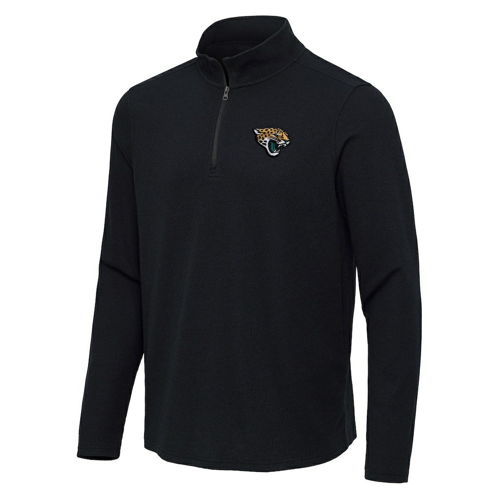 Jacksonville Jaguars Antigua Sync Tri-Blend Quarter-Zip Pullover - Heather Black cheap