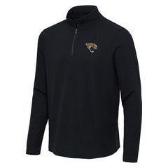 Jacksonville Jaguars Antigua Sync Tri-Blend Quarter-Zip Pullover - Heather Black cheap