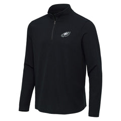 Philadelphia Eagles Antigua Sync Tri-Blend Quarter-Zip Pullover - Heather Black discount