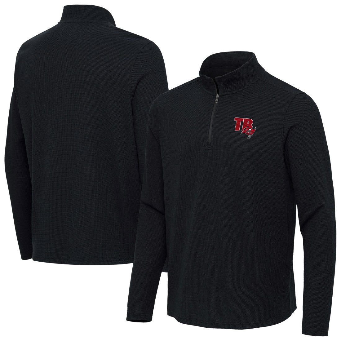 Tampa Bay Buccaneers Antigua Sync Tri-Blend Quarter-Zip Pullover - Heather Black online