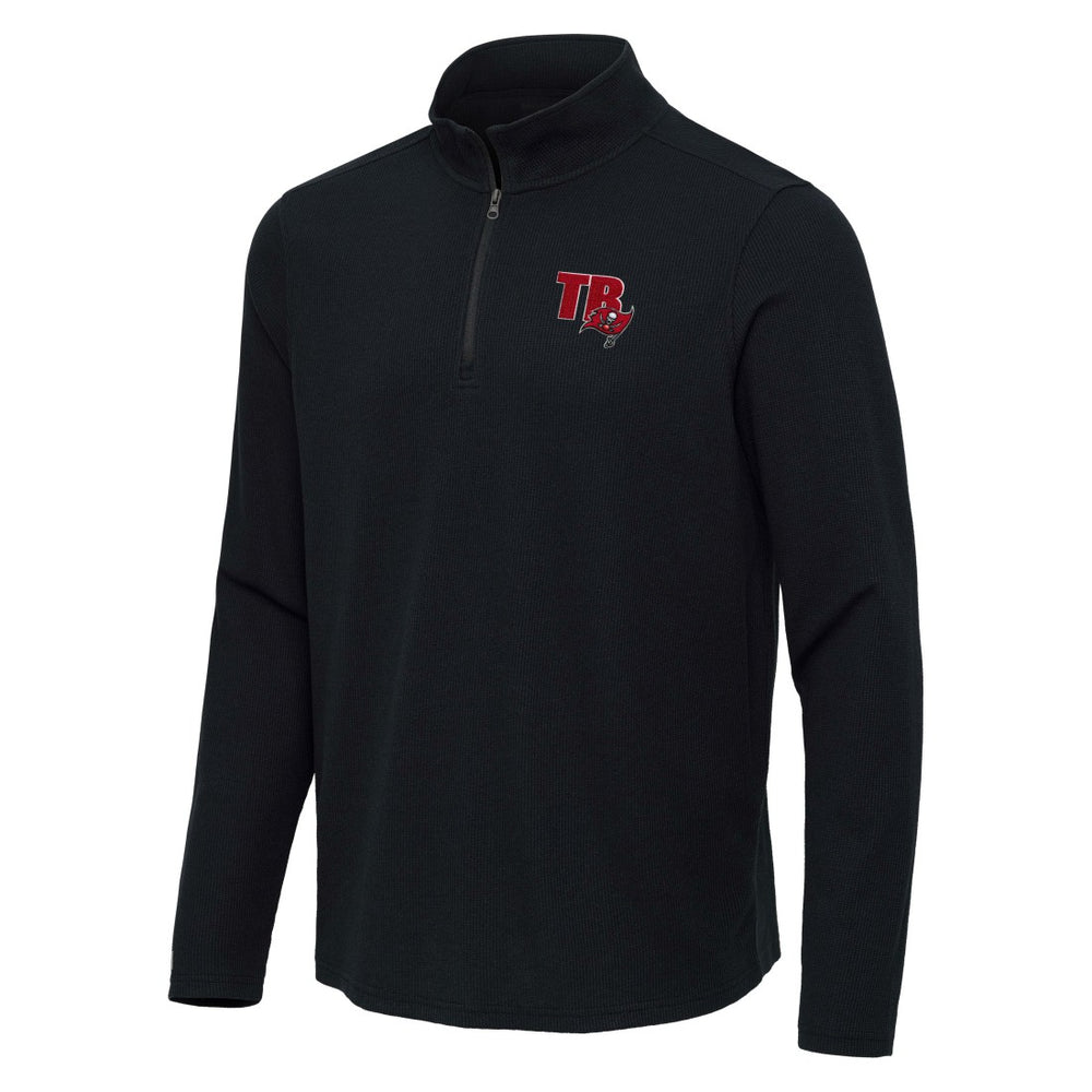 Tampa Bay Buccaneers Antigua Sync Tri-Blend Quarter-Zip Pullover - Heather Black online