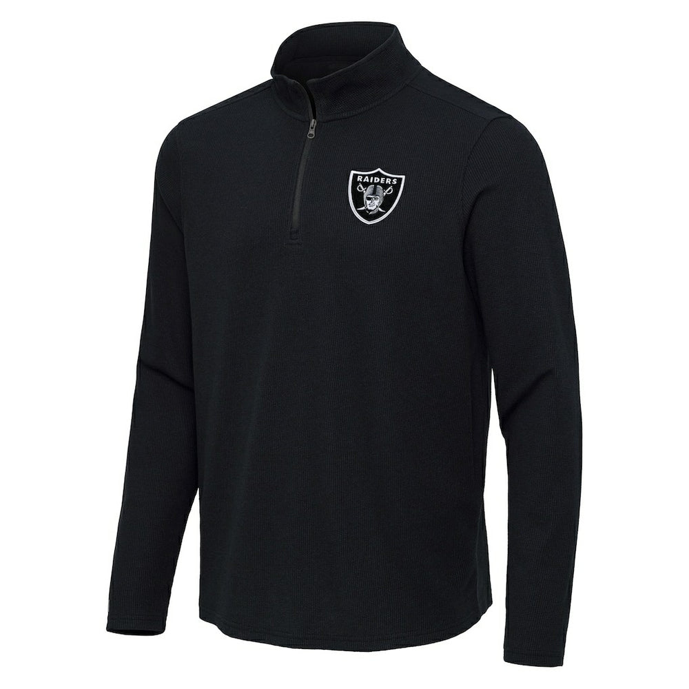 Las Vegas Raiders Antigua Sync Tri-Blend Quarter-Zip Pullover - Heather Black online
