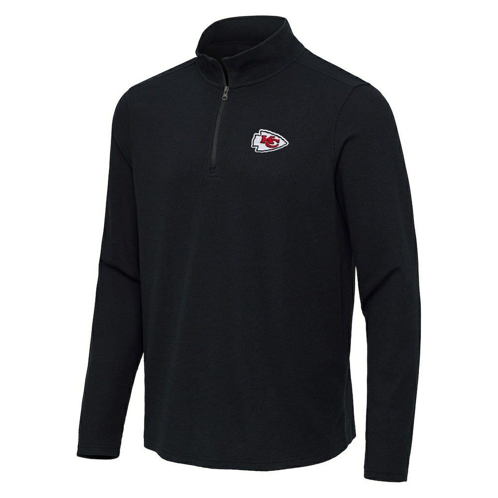 Kansas City Chiefs Antigua Sync Tri-Blend Quarter-Zip Pullover - Heather Black cheap