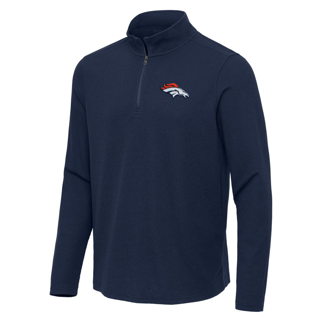 Denver Broncos Antigua Sync Tri-Blend Quarter-Zip Pullover - Heather Navy outlet