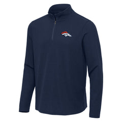 Denver Broncos Antigua Sync Tri-Blend Quarter-Zip Pullover - Heather Navy outlet
