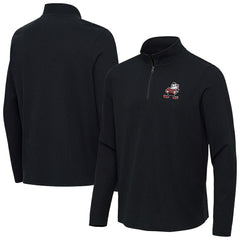 Cleveland Browns Antigua Throwback Sync Tri-Blend Quarter-Zip Pullover - Heather Black cheap