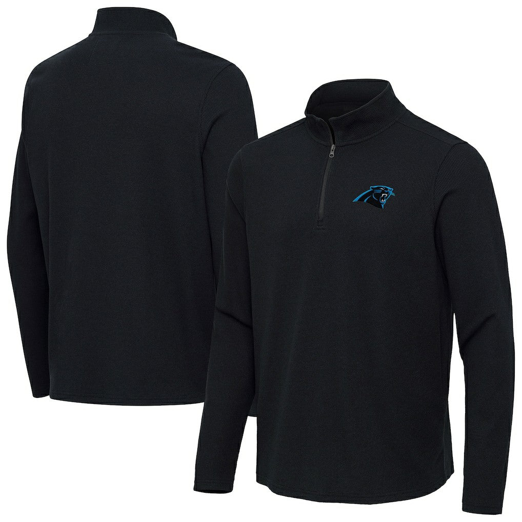 Carolina Panthers Antigua Sync Tri-Blend Quarter-Zip Pullover - Heather Black cheap