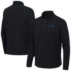 Carolina Panthers Antigua Sync Tri-Blend Quarter-Zip Pullover - Heather Black cheap