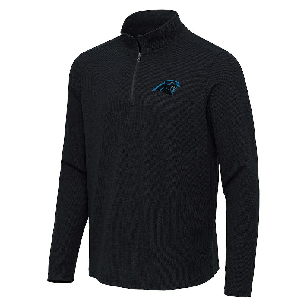 Carolina Panthers Antigua Sync Tri-Blend Quarter-Zip Pullover - Heather Black cheap