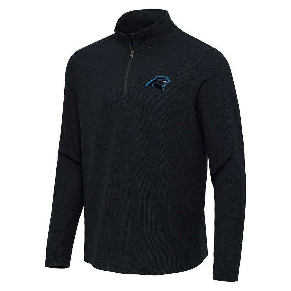 Carolina Panthers Antigua Sync Tri-Blend Quarter-Zip Pullover - Heather Black cheap