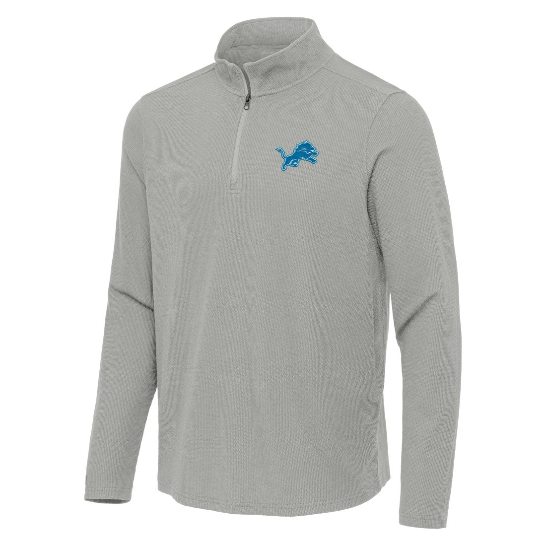 Detroit Lions Antigua Sync Tri-Blend Quarter-Zip Pullover - Heather Gray for sale