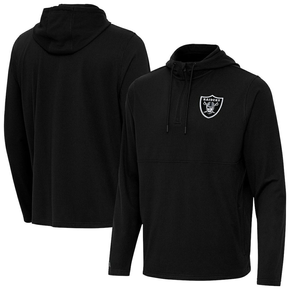 Las Vegas Raiders Antigua Connected Quarter-Zip Pullover Hoodie - Black cheap