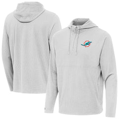 Miami Dolphins Antigua Connected Quarter-Zip Pullover Hoodie - Gray on sale