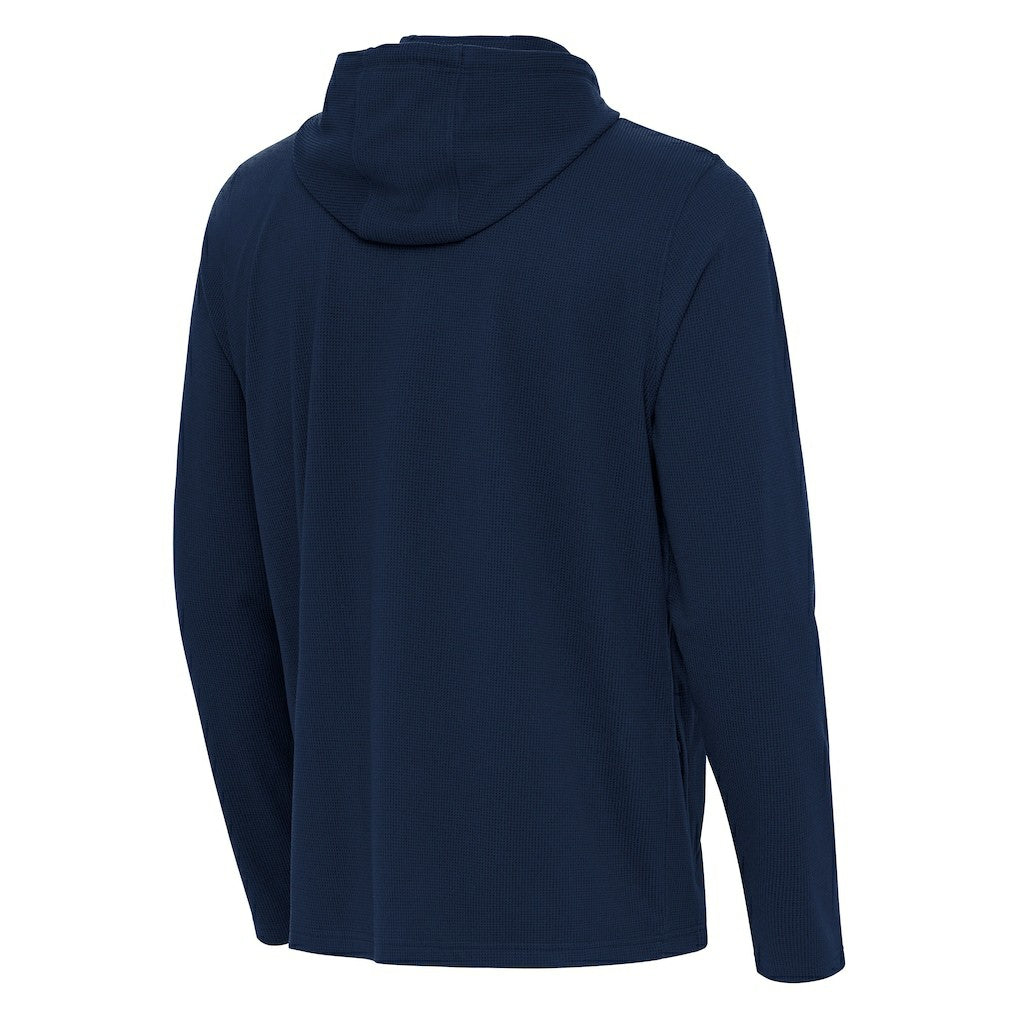 Denver Broncos Antigua Connected Quarter-Zip Pullover Hoodie - Navy for sale