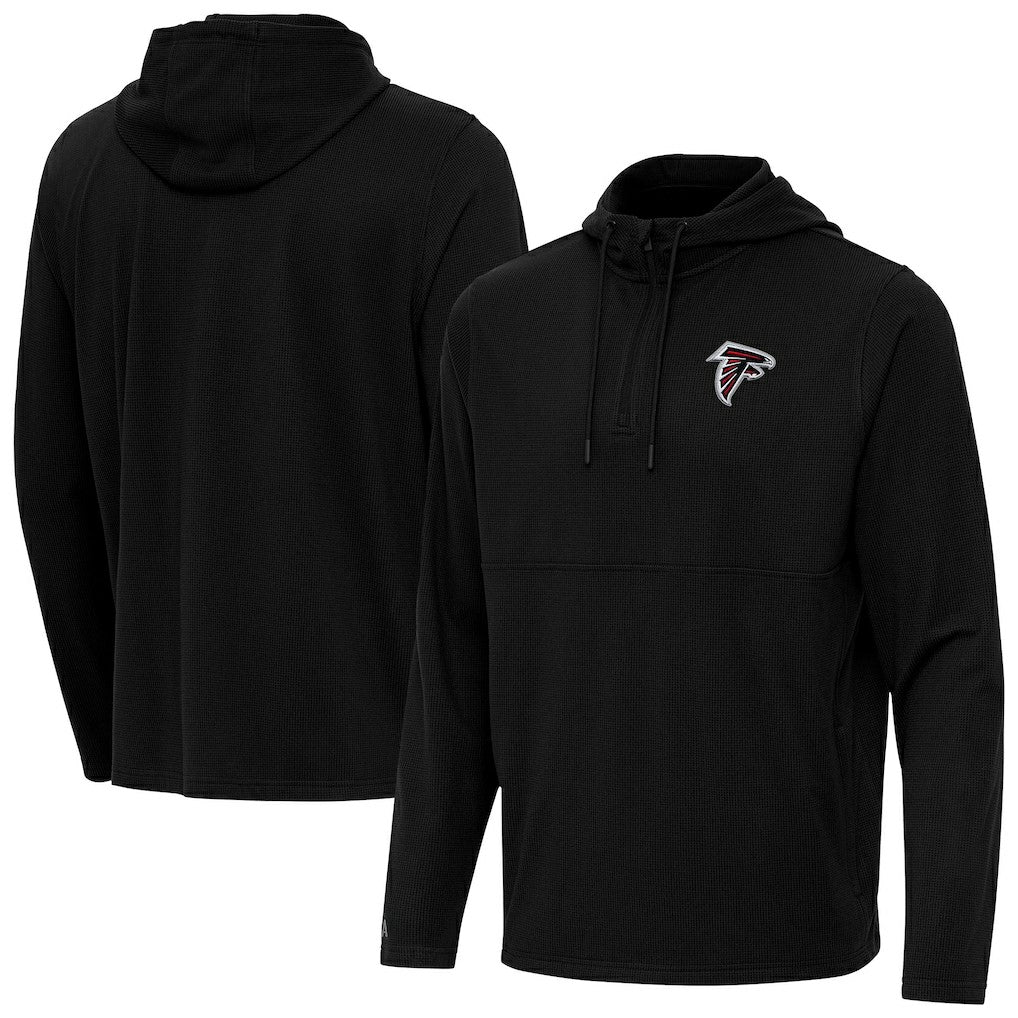 Atlanta Falcons Antigua Connected Quarter-Zip Pullover Hoodie - Black outlet