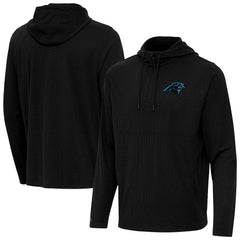 Carolina Panthers Antigua Connected Quarter-Zip Pullover Hoodie - Black cheap