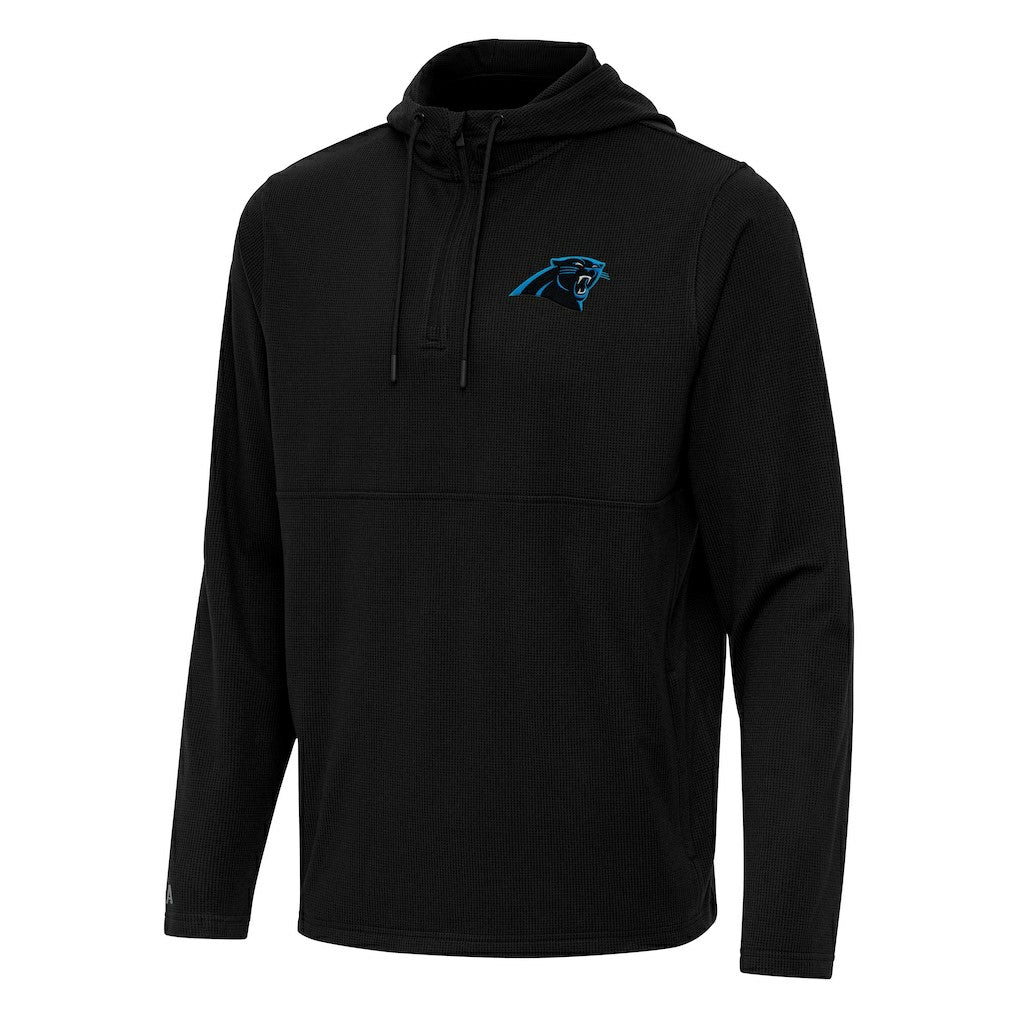 Carolina Panthers Antigua Connected Quarter-Zip Pullover Hoodie - Black cheap