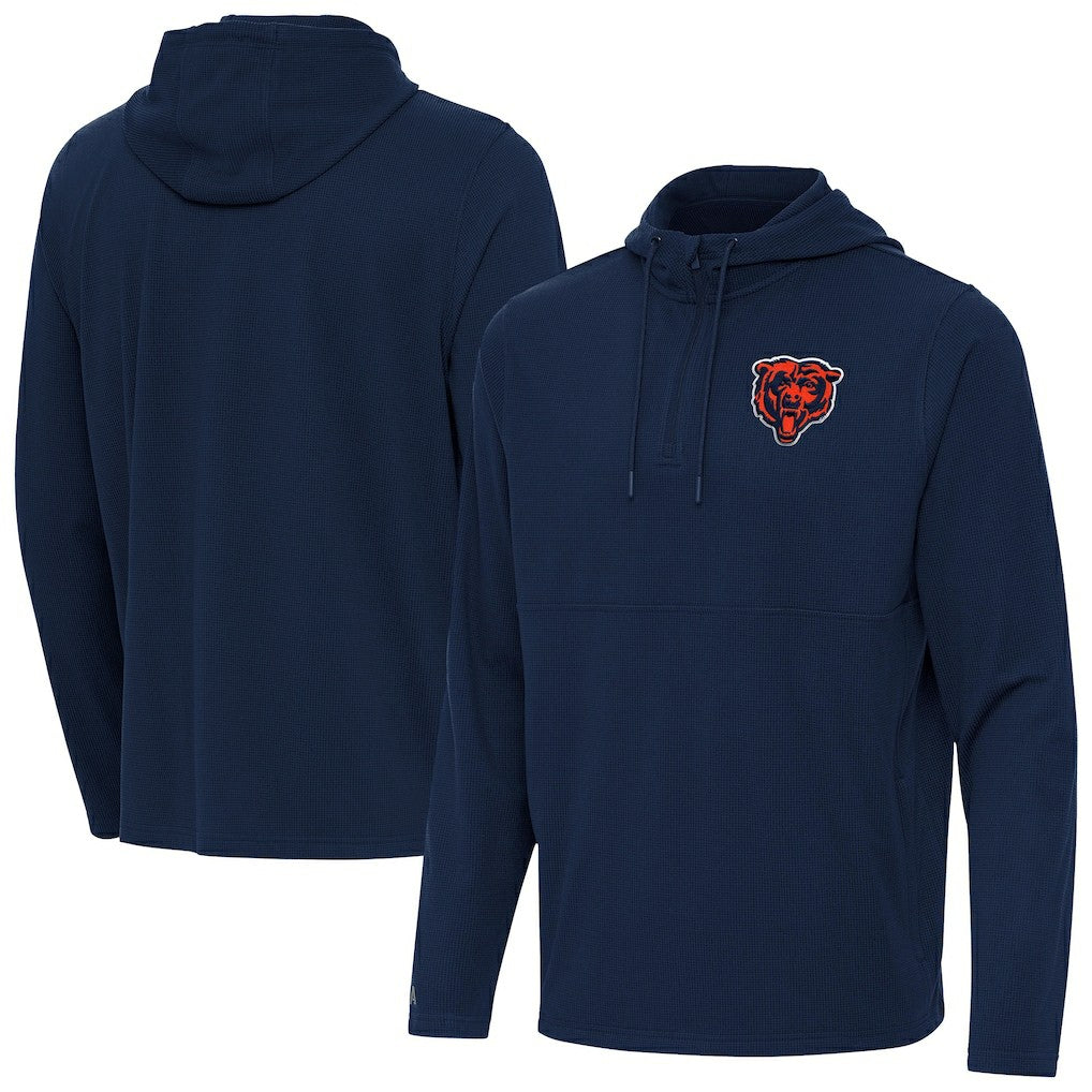 Chicago Bears Antigua Connected Quarter-Zip Pullover Hoodie - Navy discount