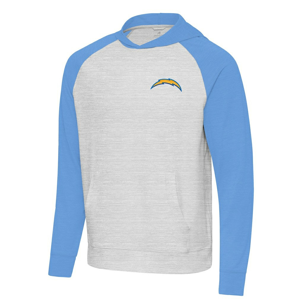 Los Angeles Chargers Antigua Urgent Pullover Hoodie - Powder Blue/Gray online