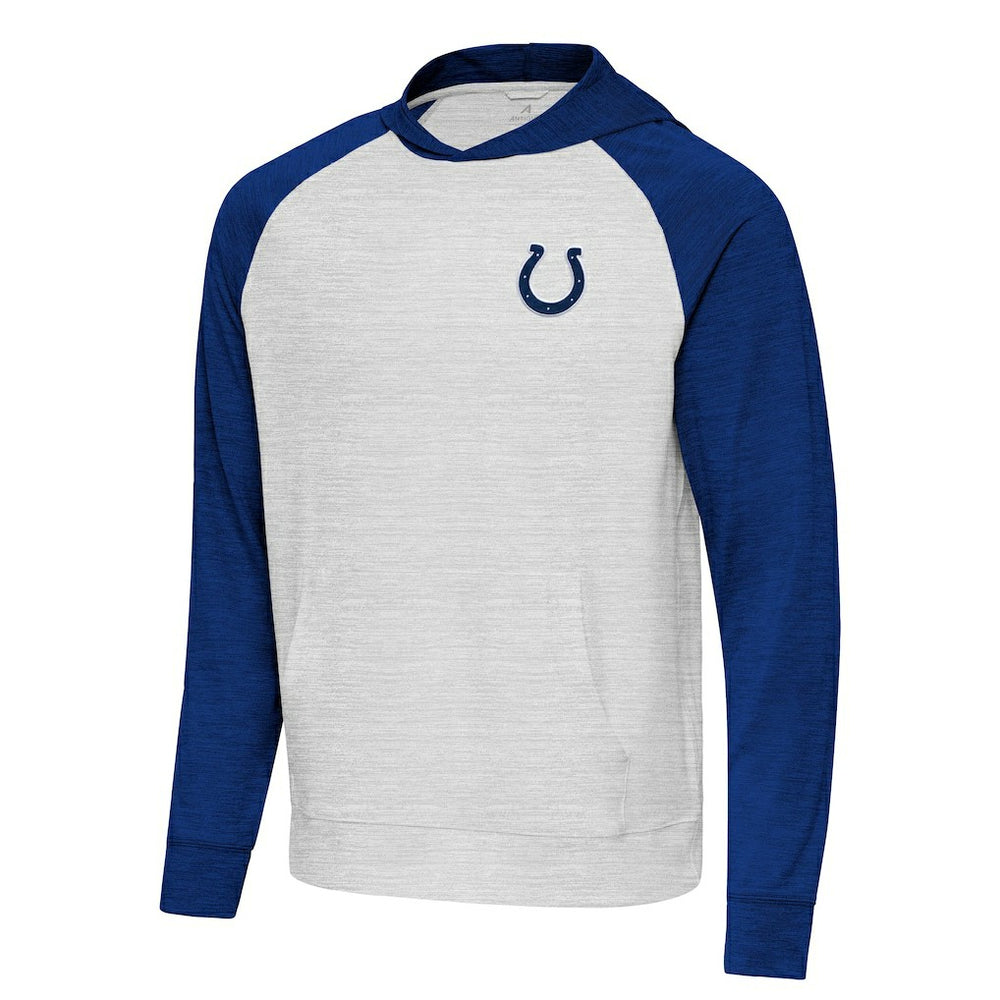 Indianapolis Colts Antigua Urgent Pullover Hoodie - Royal/Gray on sale
