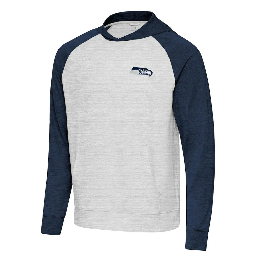 Seattle Seahawks Antigua Urgent Pullover Hoodie - Heather College Navy/Gray discount