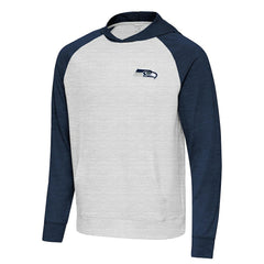 Seattle Seahawks Antigua Urgent Pullover Hoodie - Heather College Navy/Gray discount