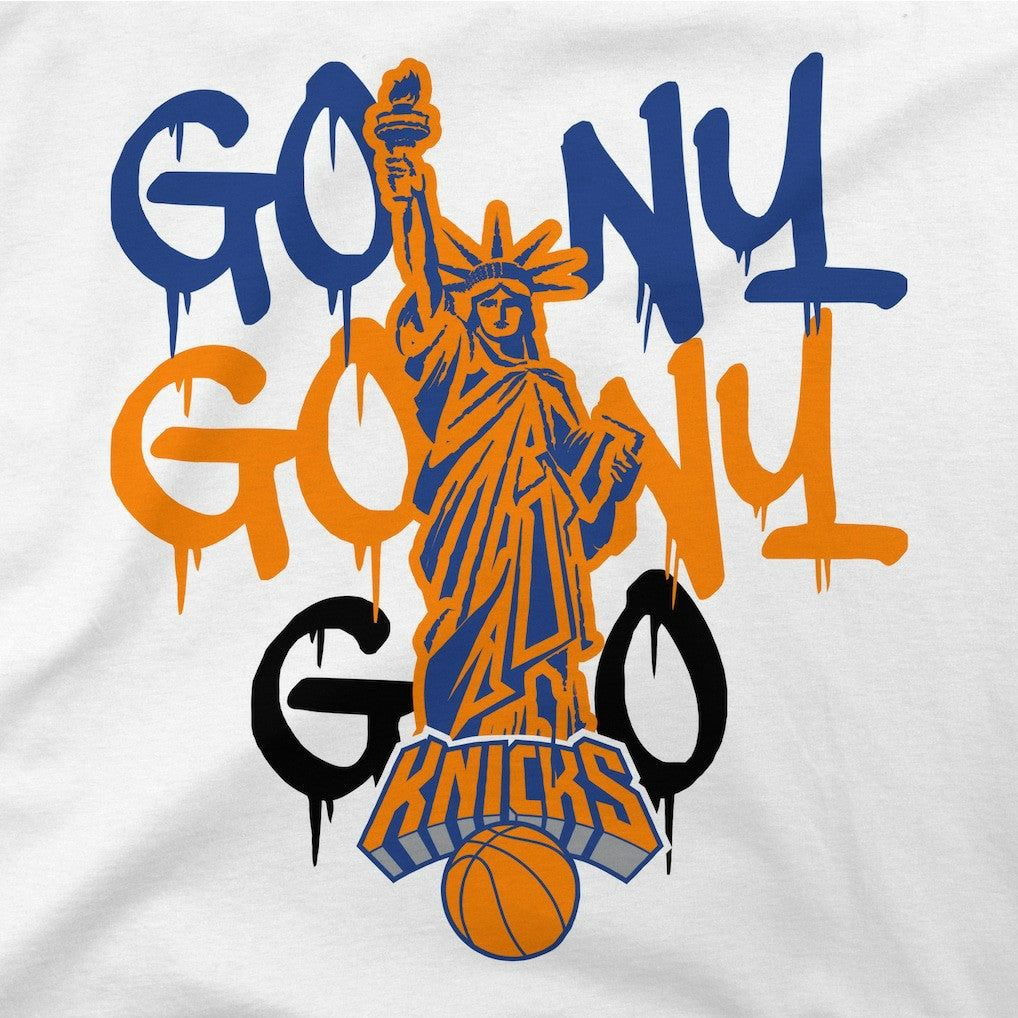 New York Knicks Stadium Essentials Unisex Oversized Go NY Go T-Shirt - White outlet