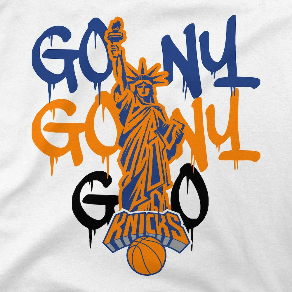 New York Knicks Stadium Essentials Unisex Oversized Go NY Go T-Shirt - White outlet