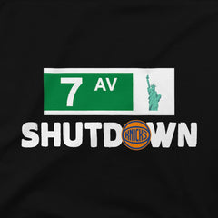 New York Knicks Stadium Essentials 7th Avenue Shutdown T-Shirt - Black online