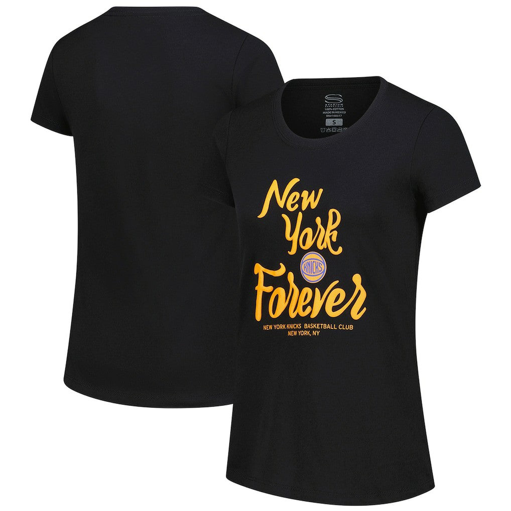 New York Knicks Stadium Essentials Women's Forever NYC T-Shirt - Black discount