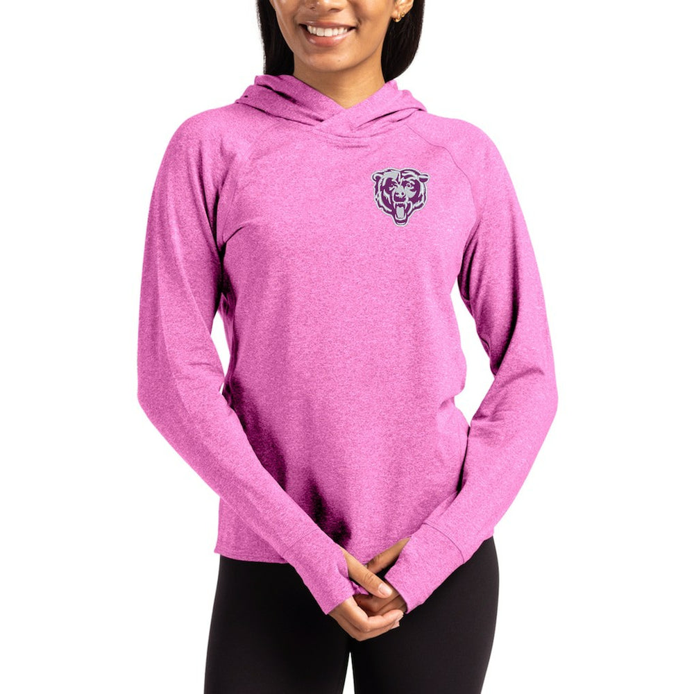 Chicago Bears Cutter & Buck Women's Tonal Logo Adapt Knit Recycled Raglan Pullover Hoodie - Pink for sale