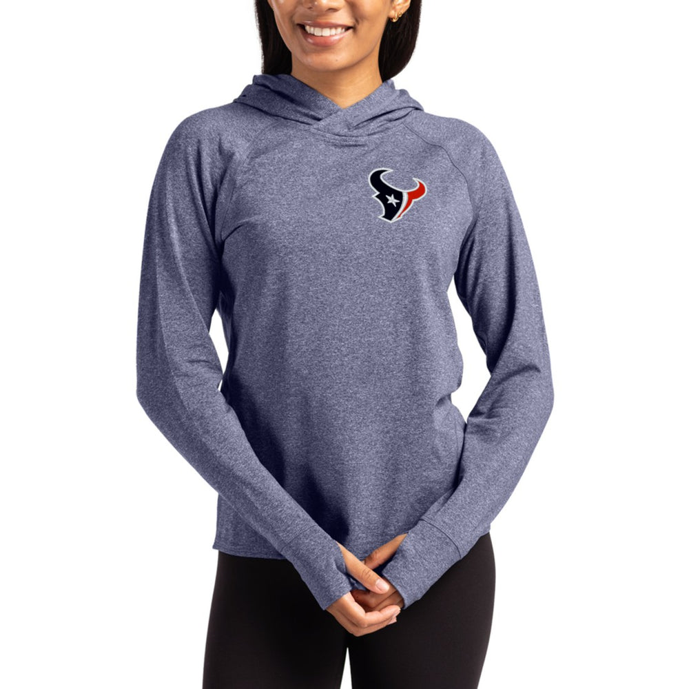 Houston Texans Cutter & Buck Women's Primary Logo Adapt Knit Recycled Raglan Pullover Hoodie - Heather Navy outlet