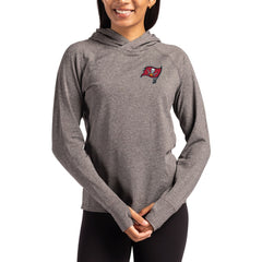 Tampa Bay Buccaneers Cutter & Buck Women's Primary Logo Adapt Knit Recycled Raglan Pullover Hoodie - Heather Charcoal on sale